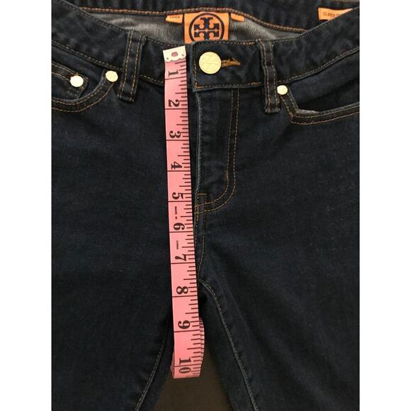 TORY BURCH Women Blue Solid Super Skinny Dark Wash Denim 5-Pocket Jeans - 27 - Picture 7 of 10